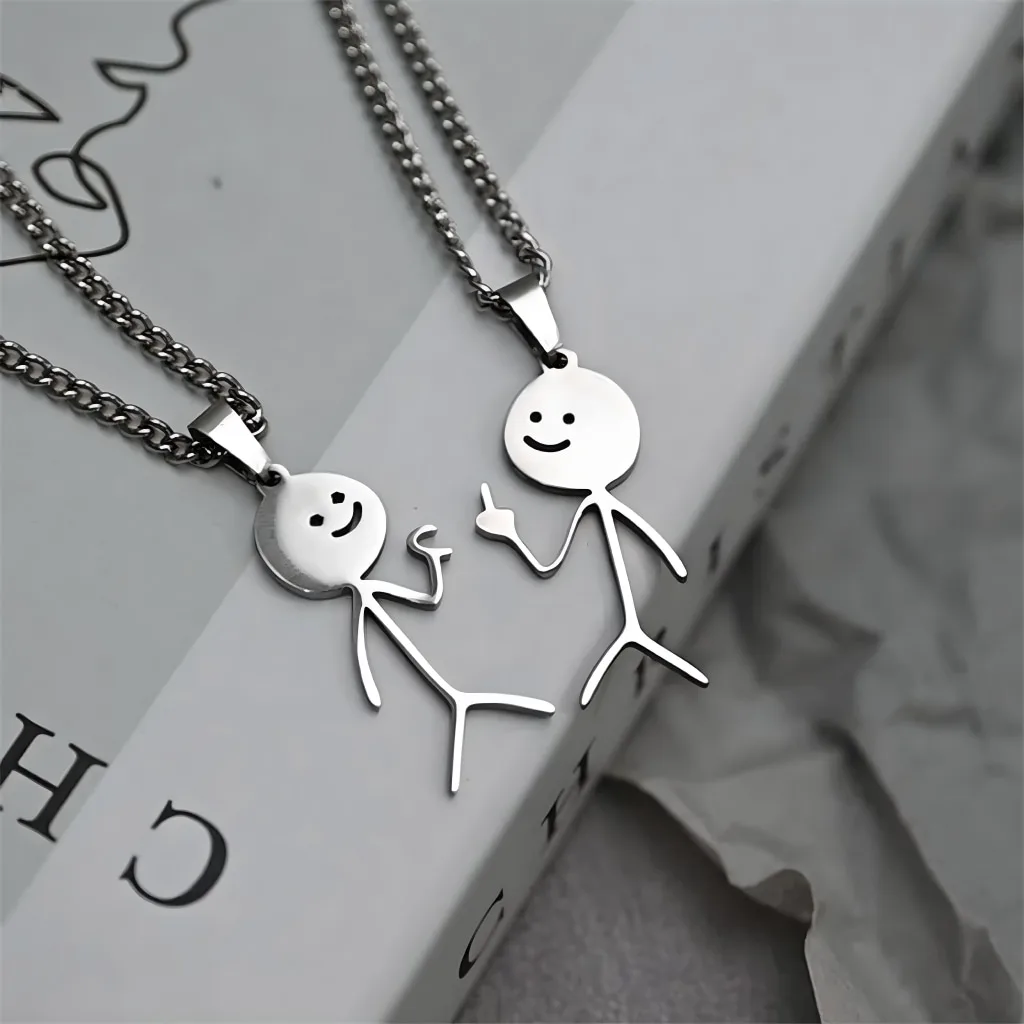Unique Heart & Humor Stickman Necklace Special Deals 