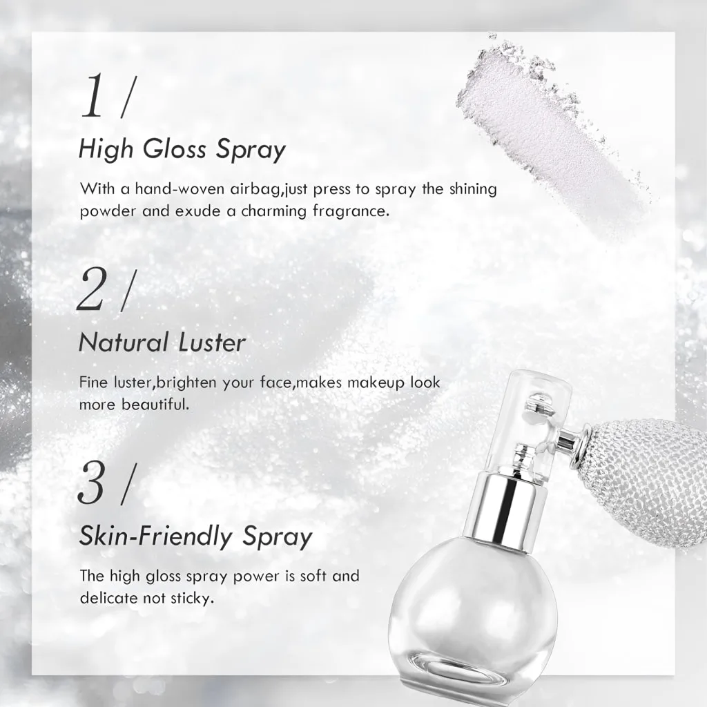 4-in-1 High Gloss Glitter Highlighter Powder Spray for Face & Body Special Deals 