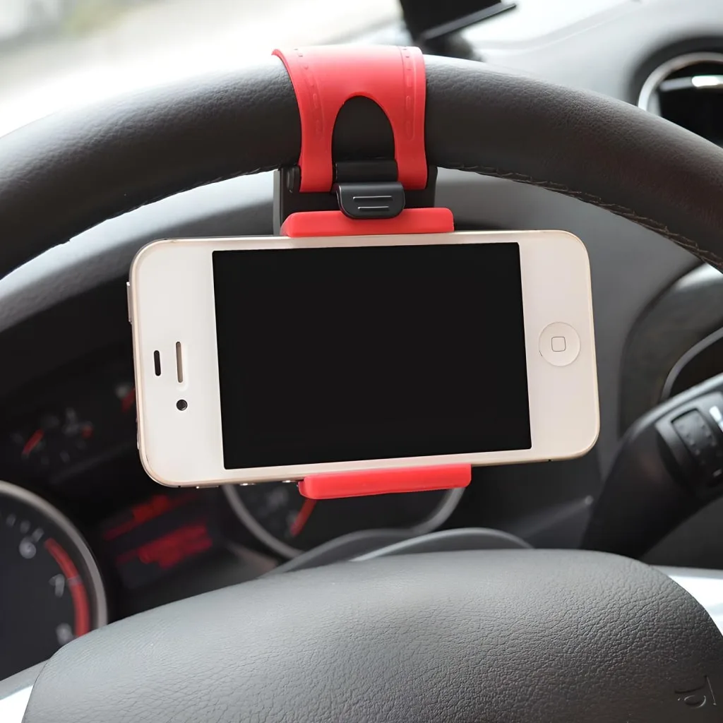 Universal Car Steering Wheel Phone Mount for Safe Navigation Special Deals 
