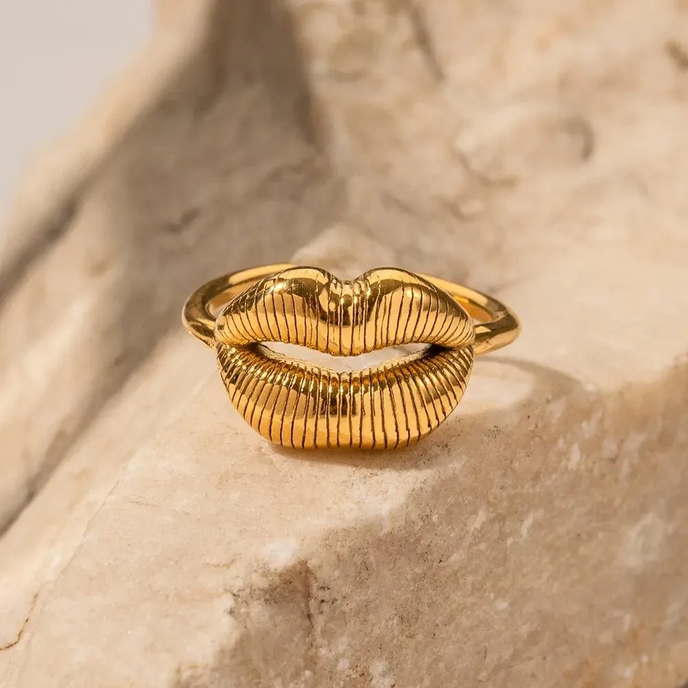 Luxurious 18K Gold Plated Stainless Steel Lip Ring Special Deals 