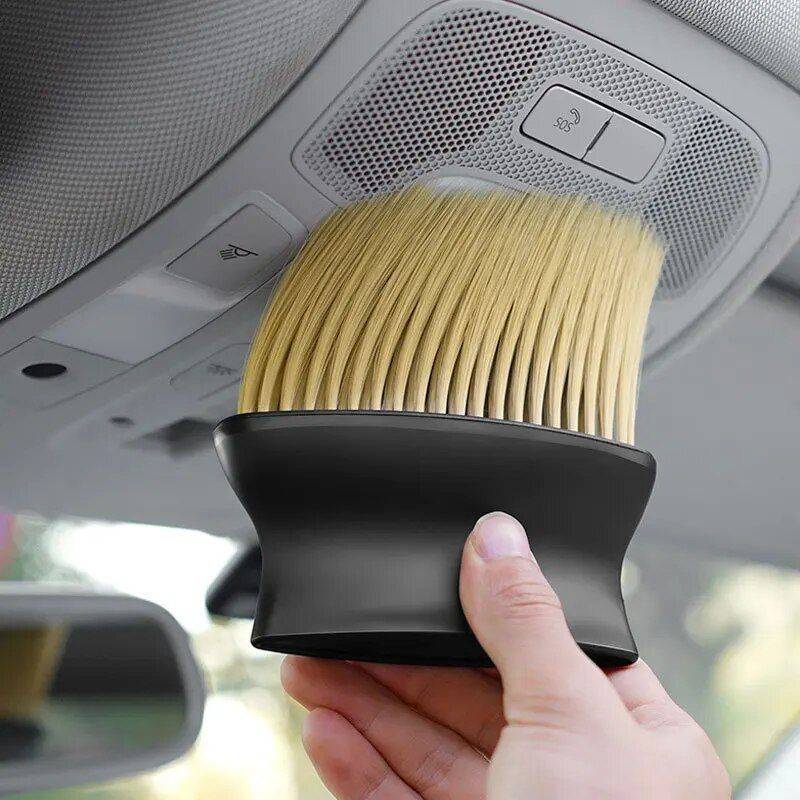Compact Car Interior Soft Brush for Dashboard & Air Outlet Car Accessories 