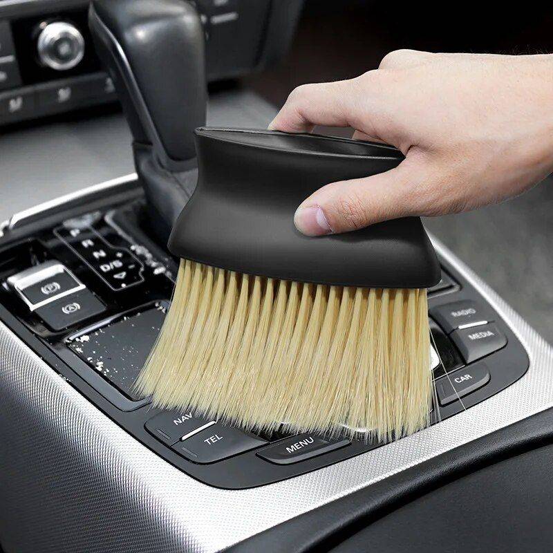 Compact Car Interior Soft Brush for Dashboard & Air Outlet Car Accessories 