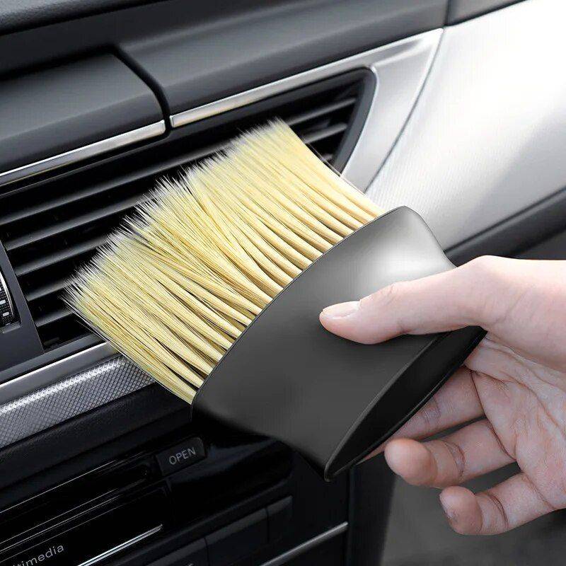 Compact Car Interior Soft Brush for Dashboard & Air Outlet Car Accessories 