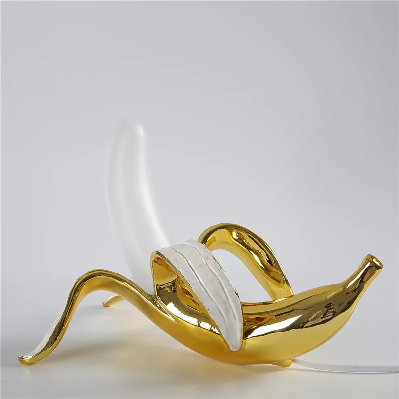 Sculpture of banana with gold peel